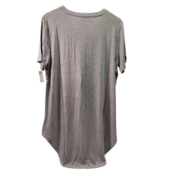 Daily Ritual Women's Gray Short Sleeve Hi Lo Long T-Shirt Size X-Large - Picture 2 of 9